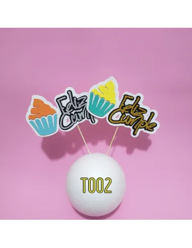 TOPPER FELIZ/CUMPLE CUPCAKE R. T002
