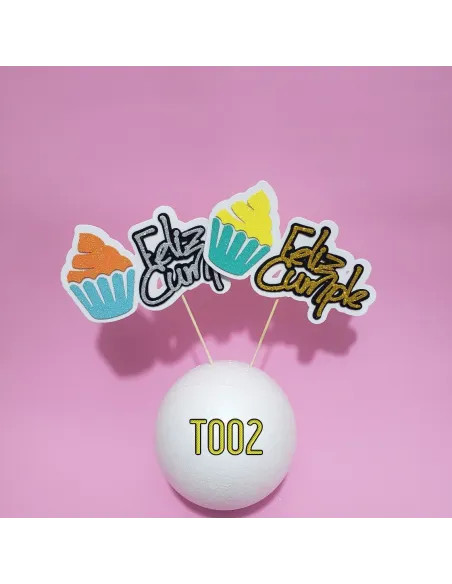 TOPPER FELIZ/CUMPLE CUPCAKE R. T002