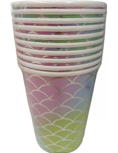 VASOS SWH ESTAMPADO SIRENA 10UND 58J2T-33