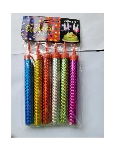 VELA CUMPLEAÑOS EXPLOSIVAS X 6 10CM ECO