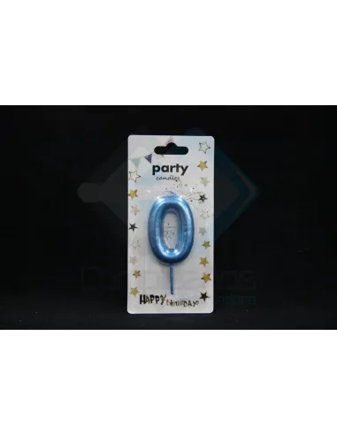 VELA CUMPLEAÑOS NUMERICA 0 AZUL EP81420827