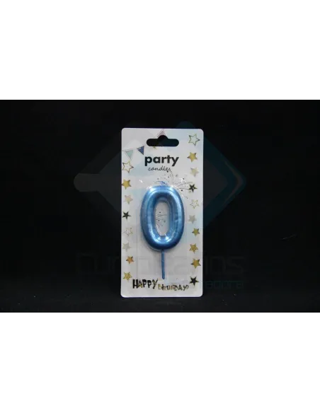 VELA CUMPLEAÑOS NUMERICA 0 AZUL EP81420827