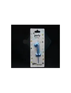 VELA CUMPLEAÑOS NUMERICA 1 AZUL EP81420827