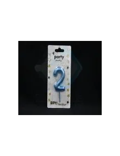VELA CUMPLEAÑOS NUMERICA 2 AZUL EP81420827