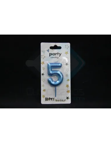 VELA CUMPLEAÑOS NUMERICA 5 AZUL EP81420827