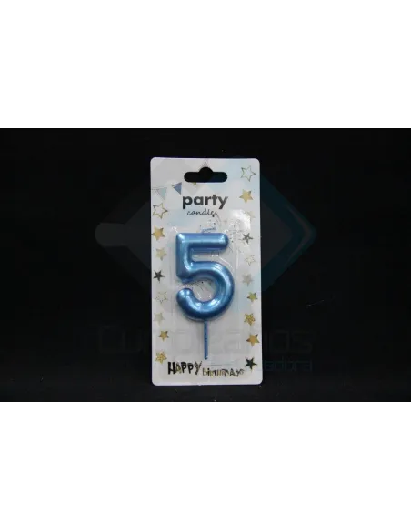 VELA CUMPLEAÑOS NUMERICA 5 AZUL EP81420827
