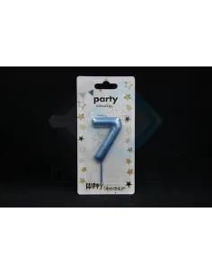 VELA CUMPLEAÑOS NUMERICA 7 AZUL EP81420827
