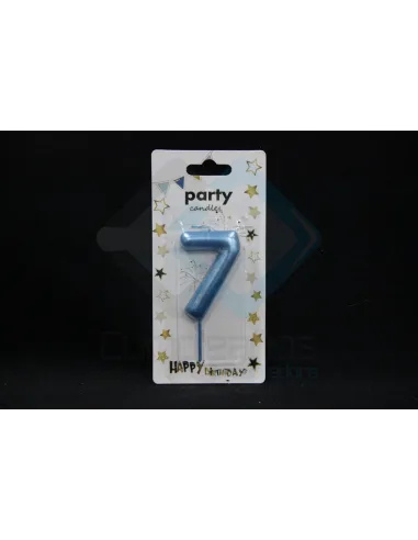 VELA CUMPLEAÑOS NUMERICA 7 AZUL EP81420827