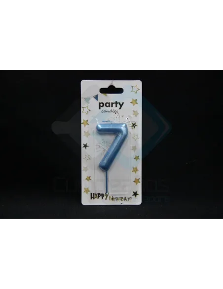 VELA CUMPLEAÑOS NUMERICA 7 AZUL EP81420827