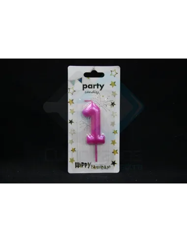 VELA CUMPLEAÑOS NUMERICA 1 FUCSIA 8674814208277