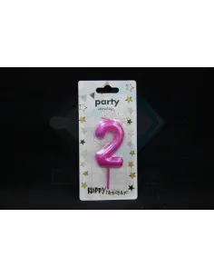 VELA CUMPLEAÑOS NUMERICA 2 FUCSIA 8675814208274