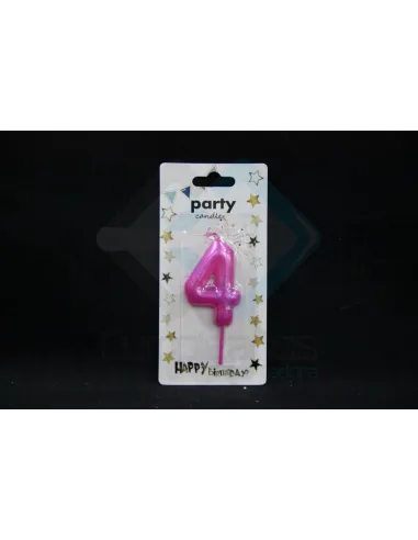 VELA CUMPLEAÑOS NUMERICA 4 FUCSIA 8677814208278