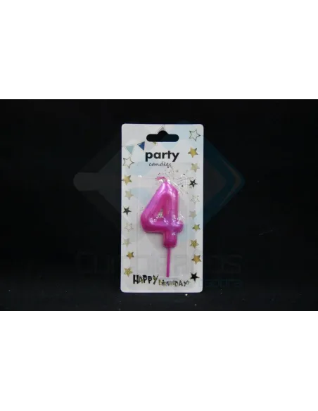 VELA CUMPLEAÑOS NUMERICA 4 FUCSIA 8677814208278