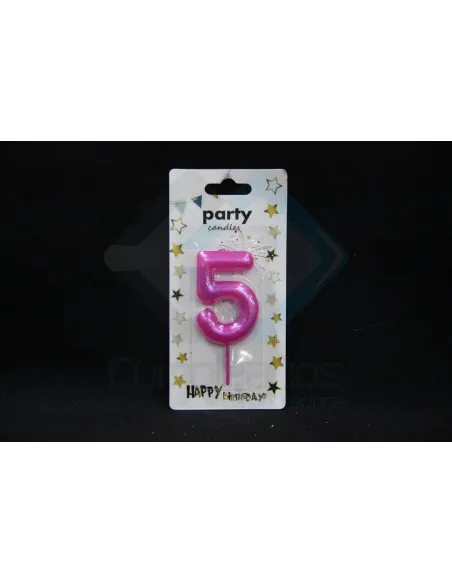 VELA CUMPLEAÑOS NUMERICA 5 FUCSIA 8678814208275