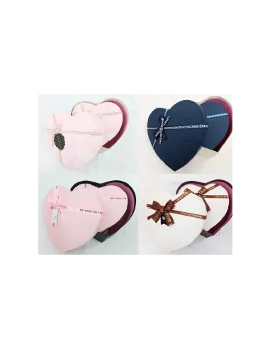 CAJA REGALO CORAZON  CINTA PEQUEÑA C/SURTIDOS  15.6X6CM LHN33
