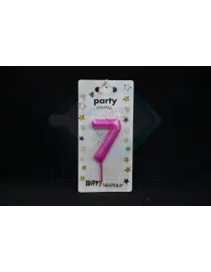 VELA CUMPLEAÑOS NUMERICA 7 FUCSIA 8680814208278