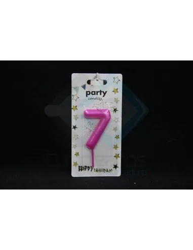 VELA CUMPLEAÑOS NUMERICA 7 FUCSIA 8680814208278