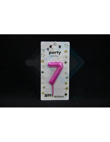 VELA CUMPLEAÑOS NUMERICA 7 FUCSIA 8680814208278