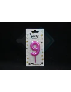 VELA CUMPLEAÑOS NUMERICA 9 FUCSIA 8682814208272