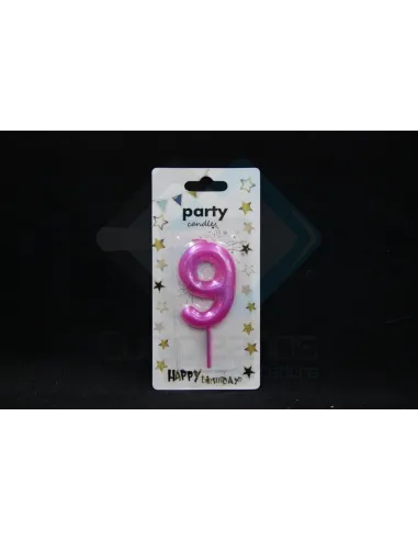 VELA CUMPLEAÑOS NUMERICA 9 FUCSIA 8682814208272