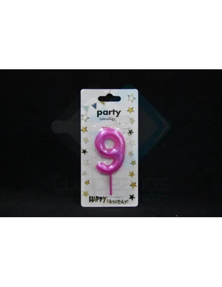 VELA CUMPLEAÑOS NUMERICA 9 FUCSIA 8682814208272