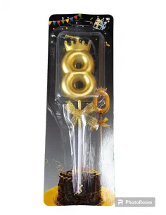 VELA CORONA DORADA 8 IC743-8