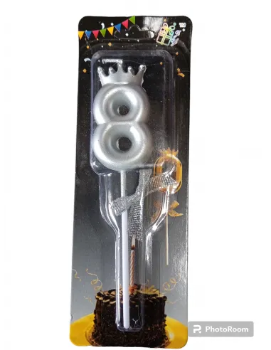 VELA CORONA PLATA 8 IC743-19