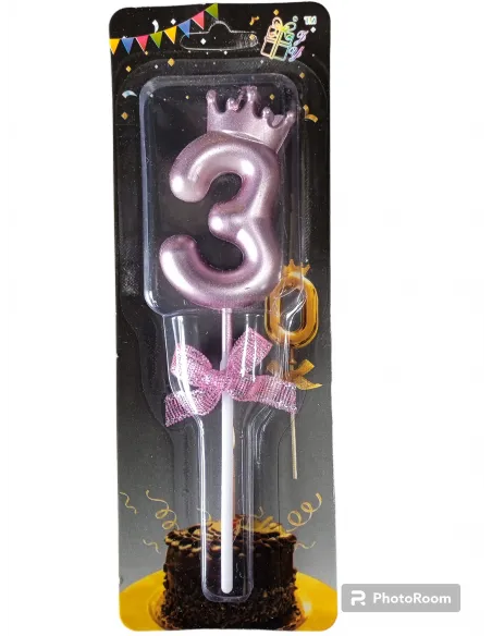 VELA CORONA ROSA ORO 3 IC743-36