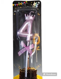 VELA CORONA ROSA ORO 4 IC743-37