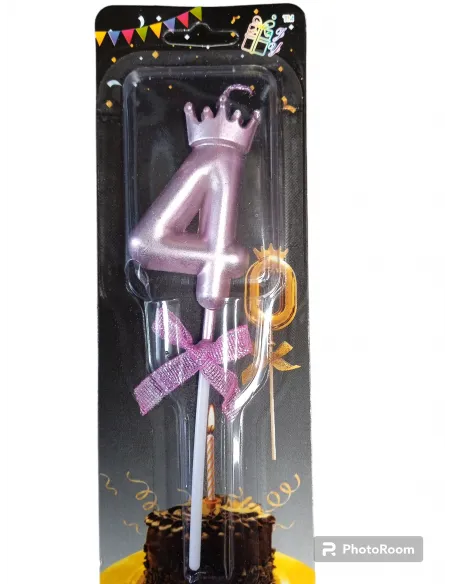 VELA CORONA ROSA ORO 4 IC743-37