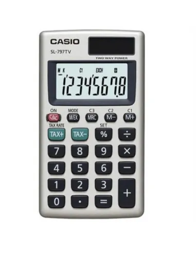 CALC. CASIO BOLSILLO SL-797TV 8 DIGITOS GD/BK