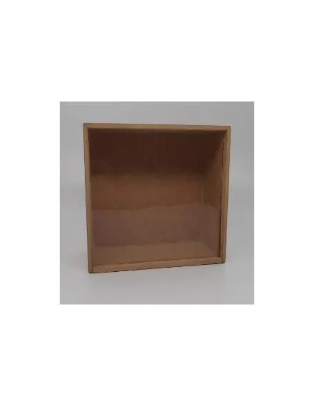 ALCANCIA DE MDF C/TAPA TRANSPARENTE 13X13CM PARA PERSONALIZAR