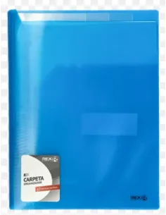 CARPETA CATALOGO REX A4 AZUL 10 PROTECTORES HOJAS U.